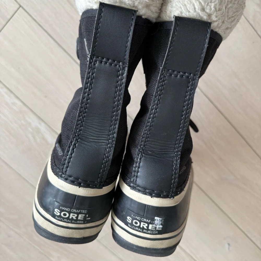 Sorel Waterproof Black and Cream Winter Boots Women’s Size 7 - Picture 3 of 11